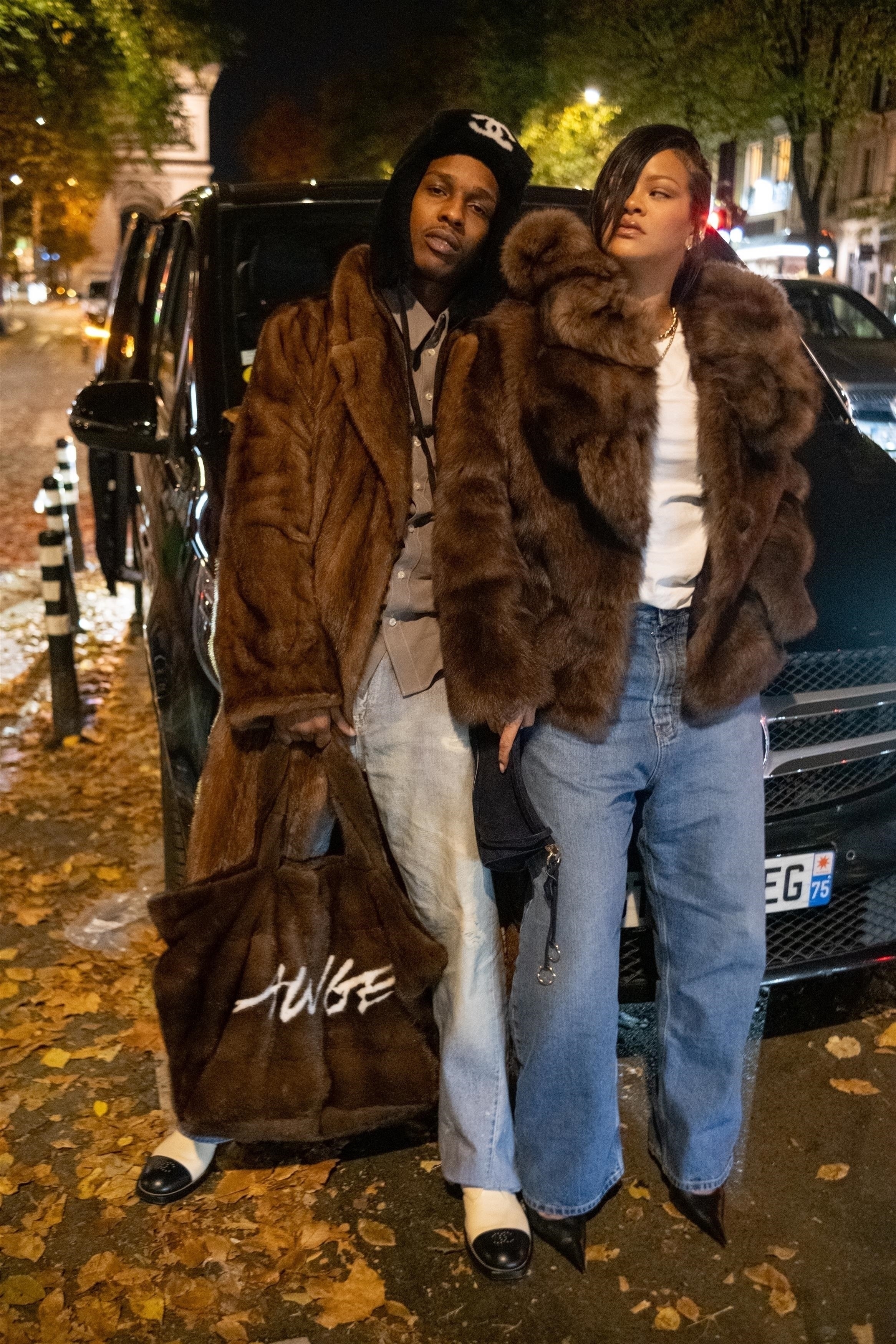 Rihanna and A$AP Rocky coordinate edgy leather looks for date night