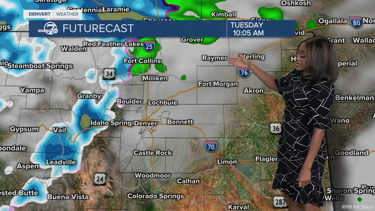 Warm Monday near record, cold front brings rain & mountain snow Tuesday