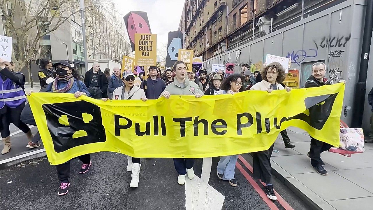 Largest anti-AI protest draws hundreds in UK's March Against the Machines