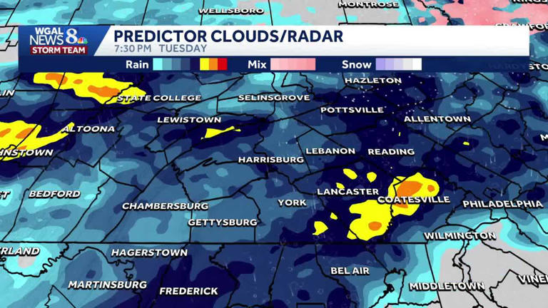 Hour-by-hour | Latest snow, freezing rain projections for Tuesday morning