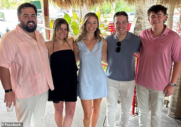 Harrington (far right) with his father Ryan, sister Reagan, sister-in-law Alaine, and brother Reed