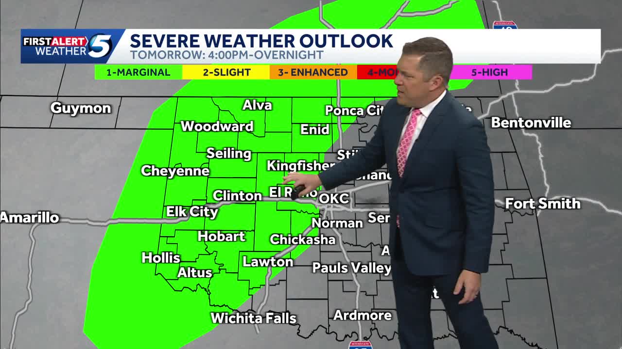 Timeline: Severe weather risk could bring hail and high winds to Oklahoma