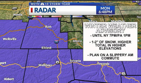 Alert: Winter weather advisory for the Twin Tiers then much warmer ...
