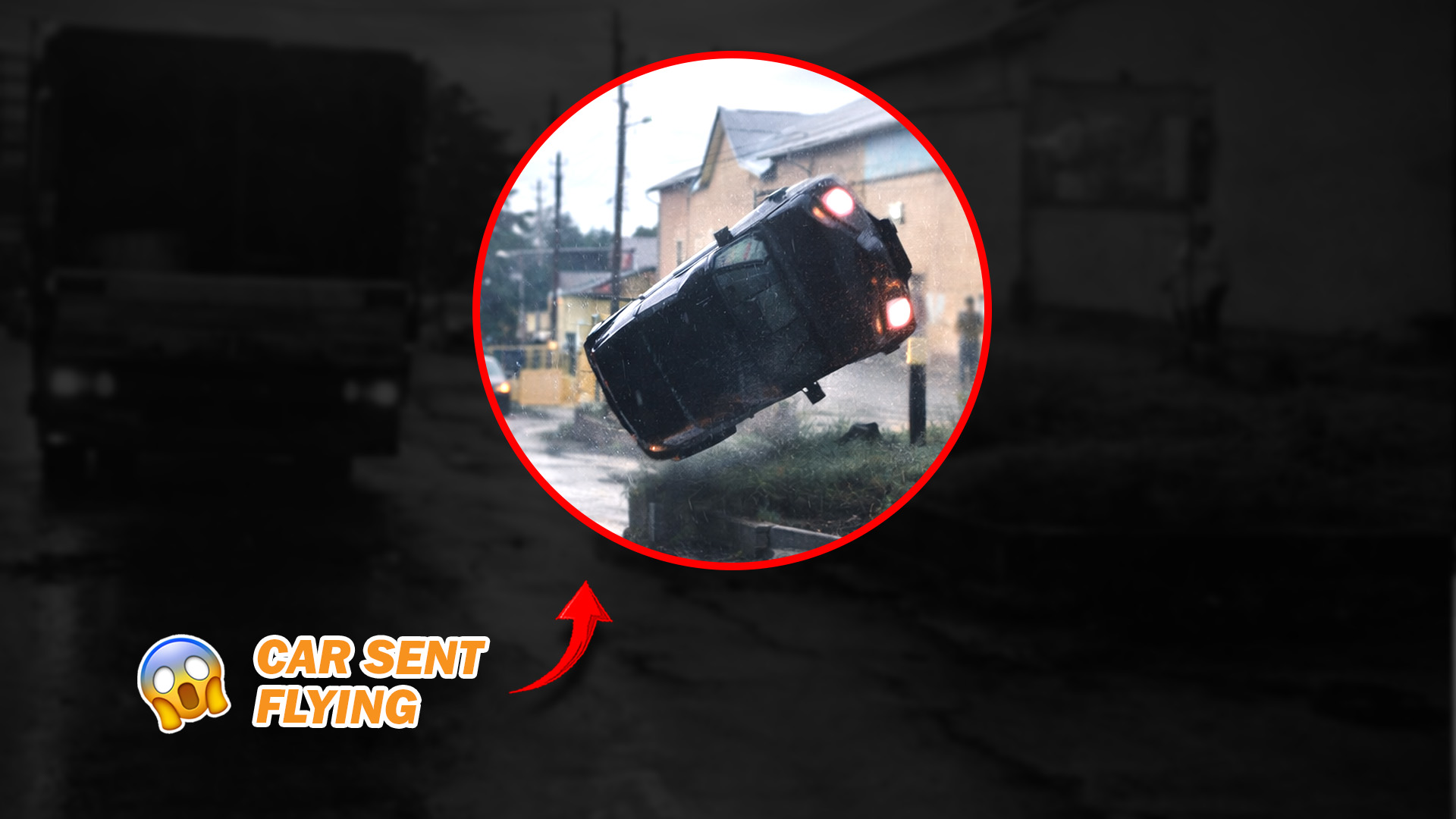 Speeding car loses control, hits barrier and flips over