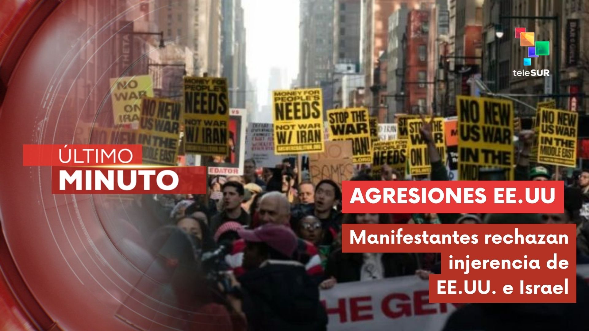 Protestas en Nueva York contra la agresión de EE.UU. a Irán