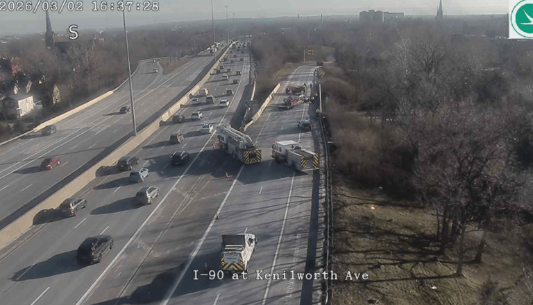 I-90 W reopens after truck crash closes all lanes