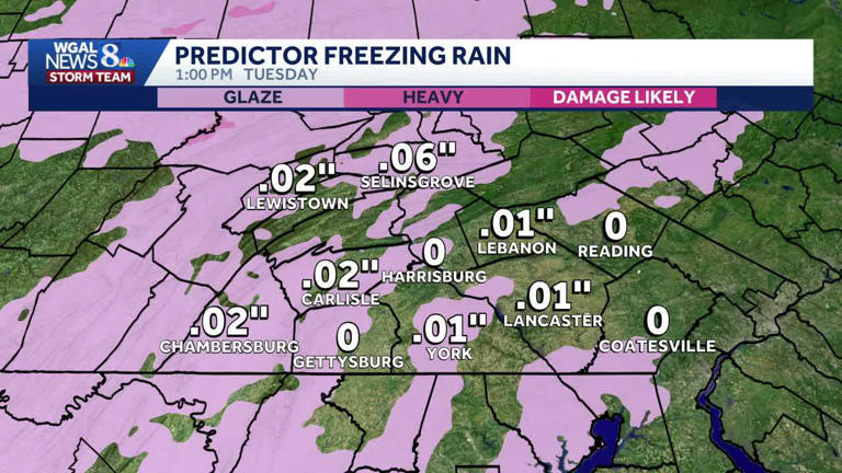 Hour-by-hour | Latest snow, freezing rain projections for Tuesday morning