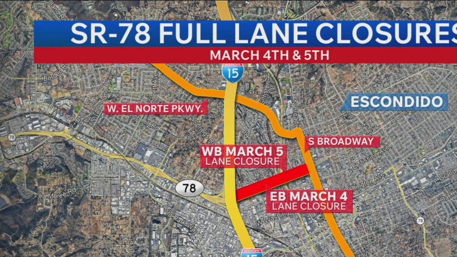 Lane closures on SR-78