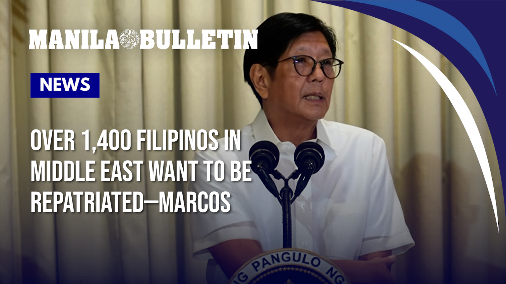 Over 1,400 Filipinos in Middle East want to be repatriated—Marcos