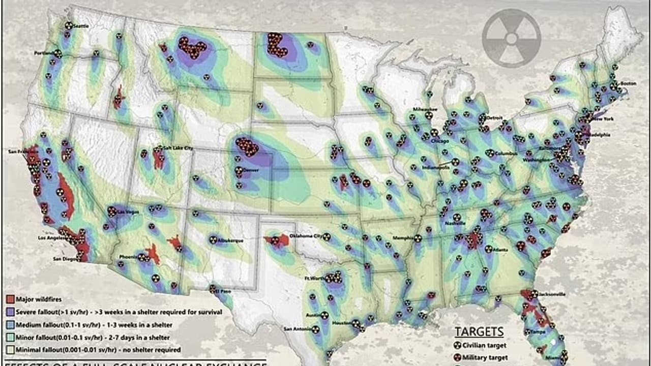 Chilling map shows 250 million Americans at risk if Iran war turns ...