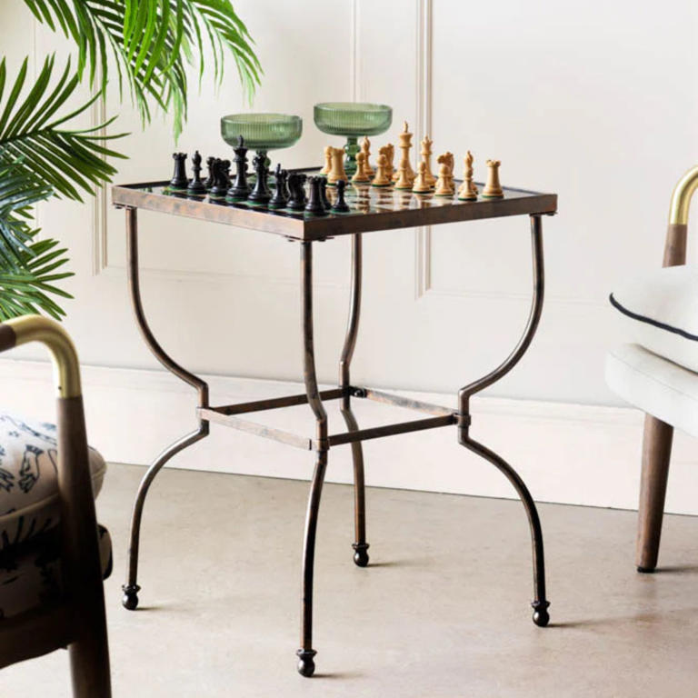 A hidden gem! This designer-look side table is also a chess board and ...