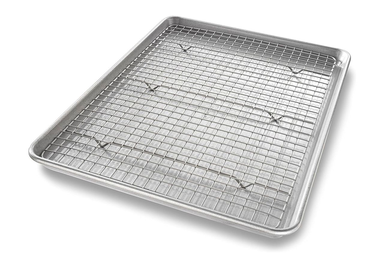 Amazon USA Pan Bakeware Half Sheet Baking Pan and Bakeable Nonstick and Cooling Rack Set