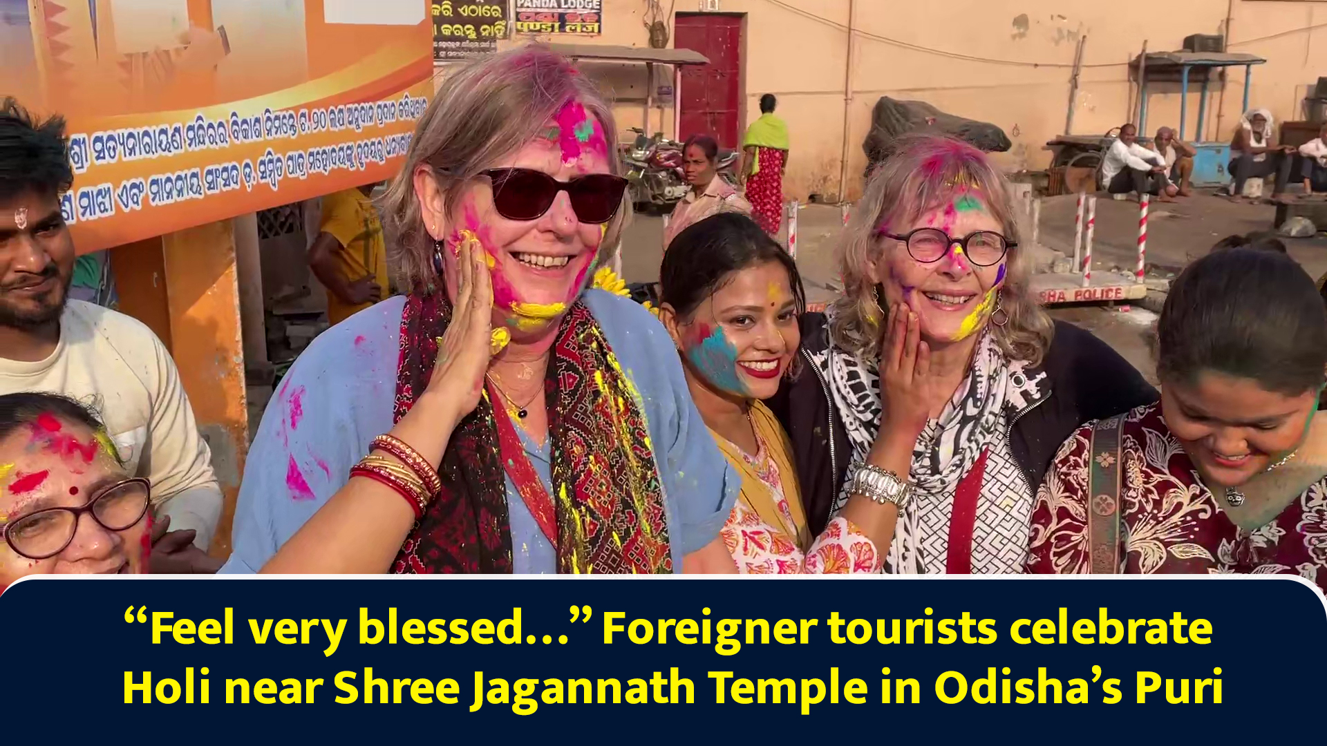 Feel very blessed… Foreigner tourists celebrate Holi near Shree ...