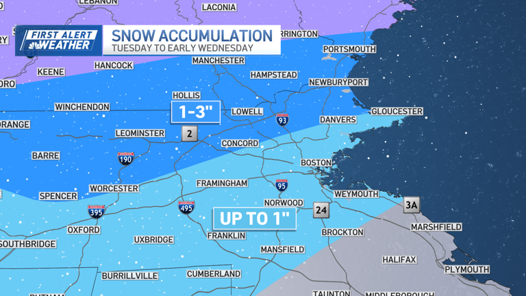 First alert: Wintry mix to bring snow, rain to New England Tuesday