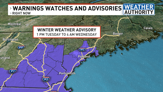 Snow to impact Tuesday evening commute in Maine, mild warm-up to follow