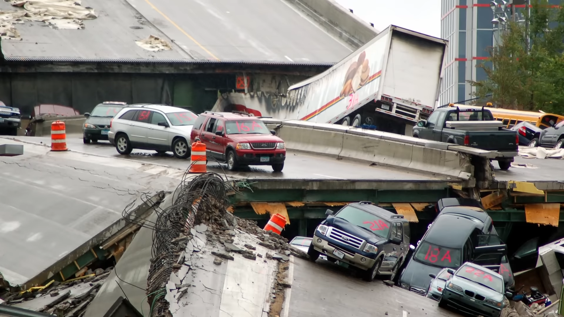 This bridge snapped at rush hour - cars dropped into the river below