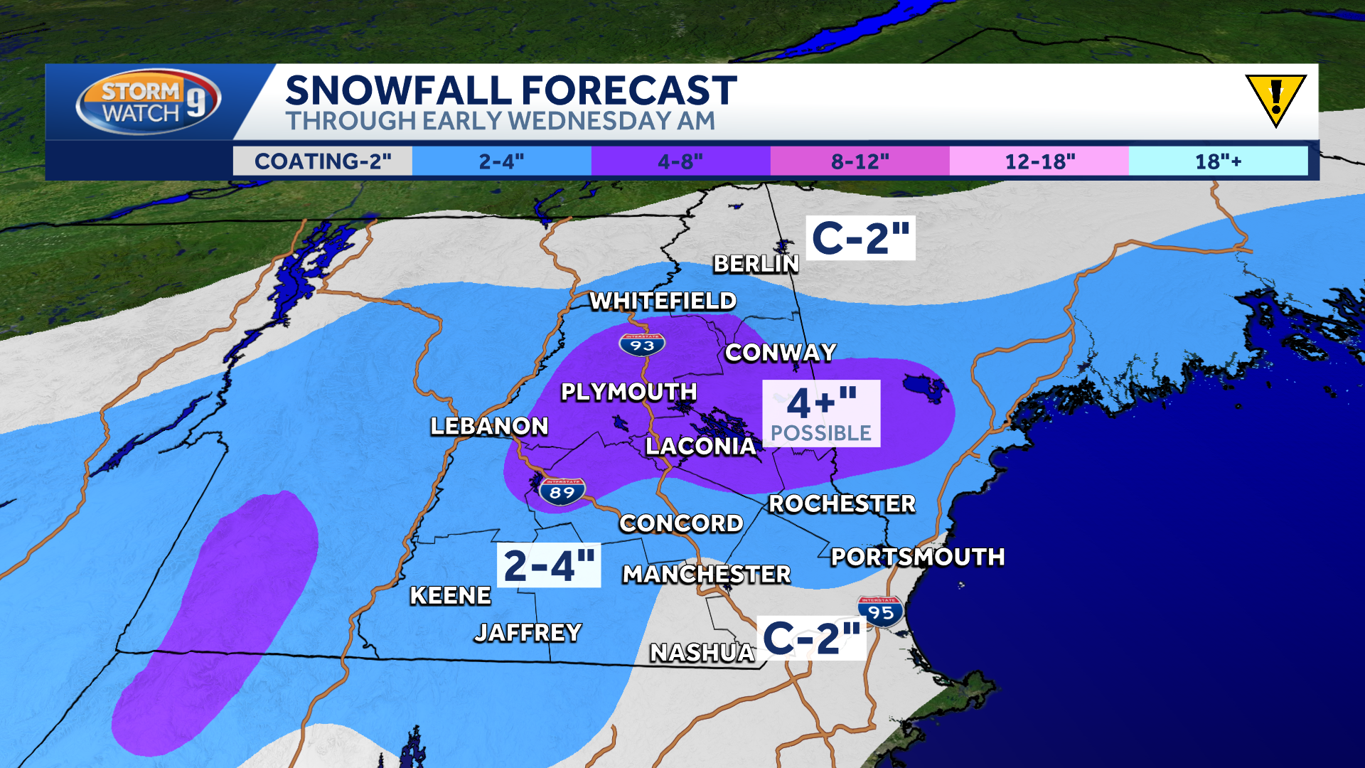 Snow, wintry mix expected across NH Tuesday; evening commute could be slick