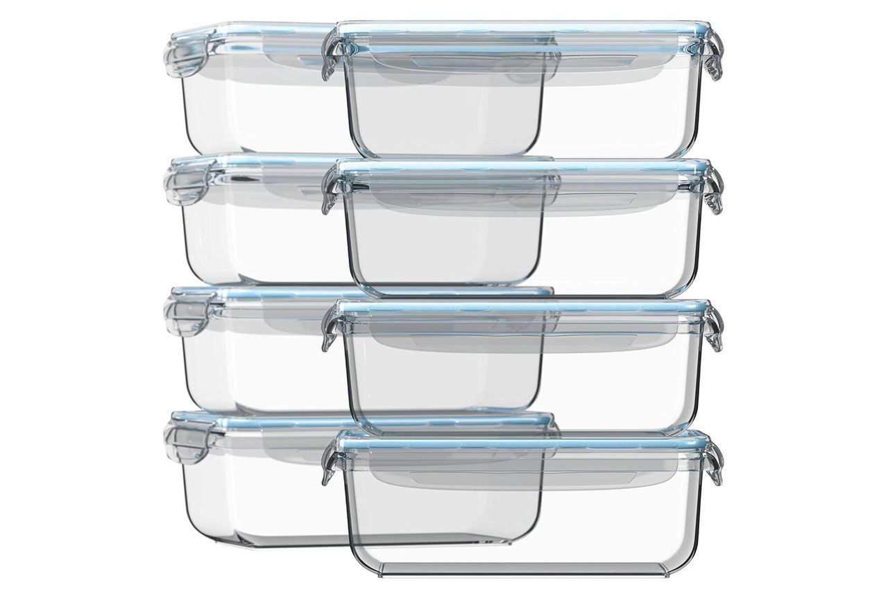 Razab 16 Pc (Set of 8) 30 Oz Glass Meal Prep Containers