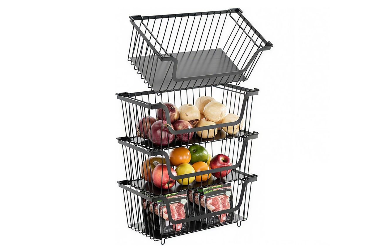 GAOKASE Four Pcs Stackable Wire Baskets