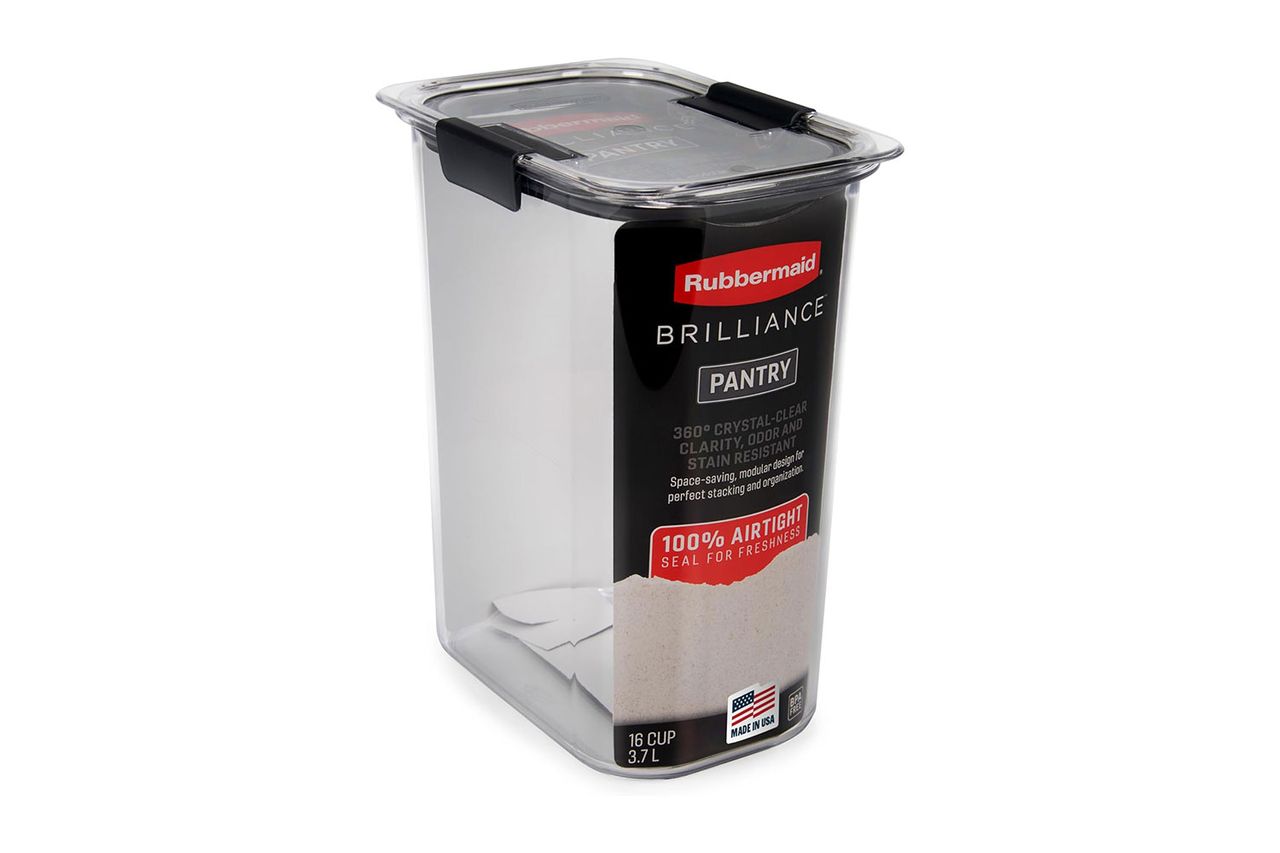 Rubbermaid Brilliance 16-Cup Airtight Food Storage Container with Lid Clear/Grey