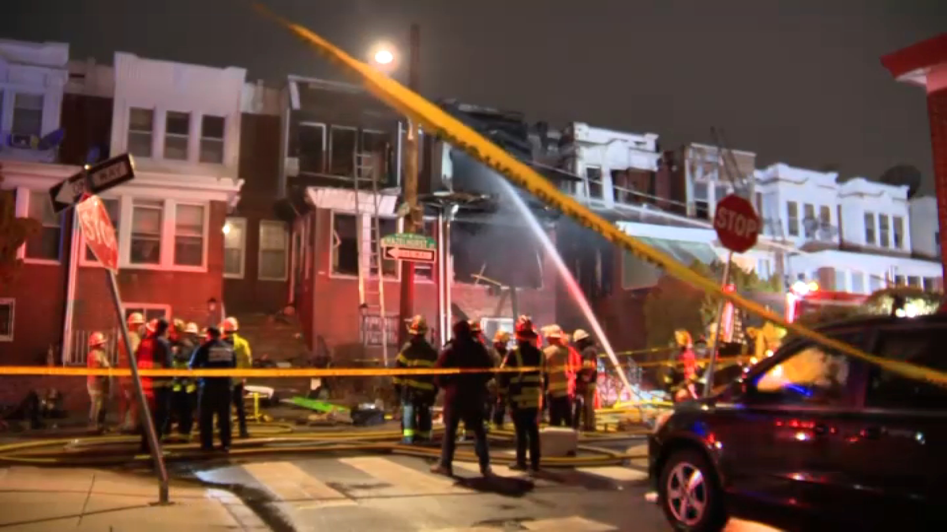 Several firefighters hurt battling rowhome fire in Wynnefield overnight