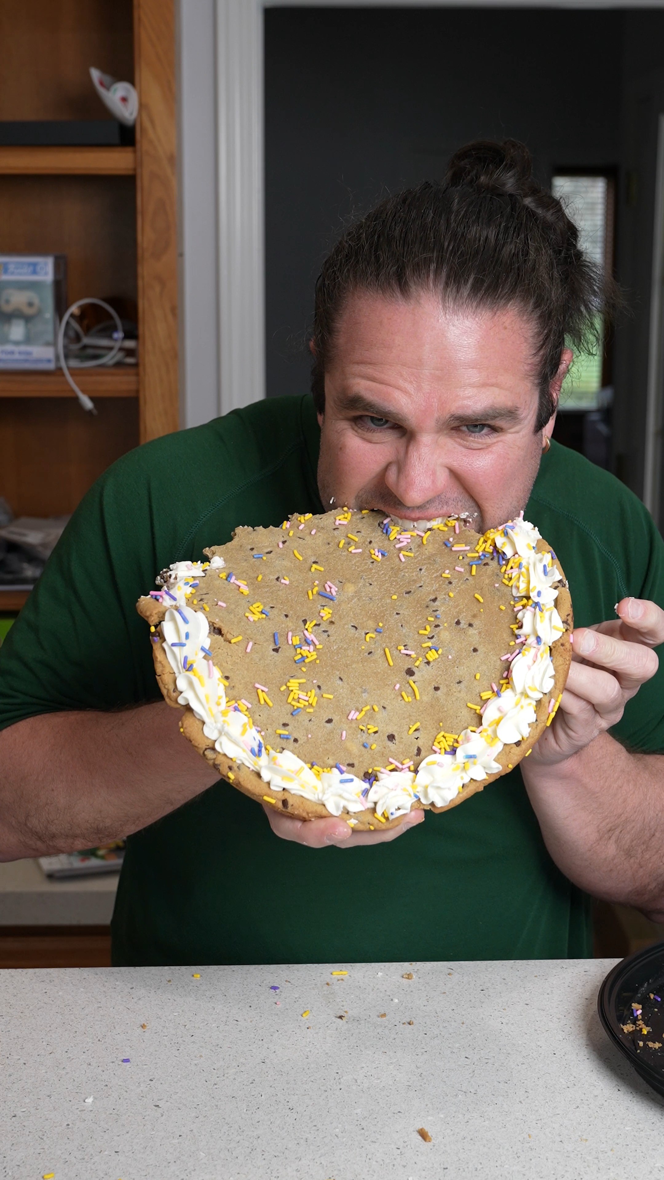 Eating a 10-pound cookie