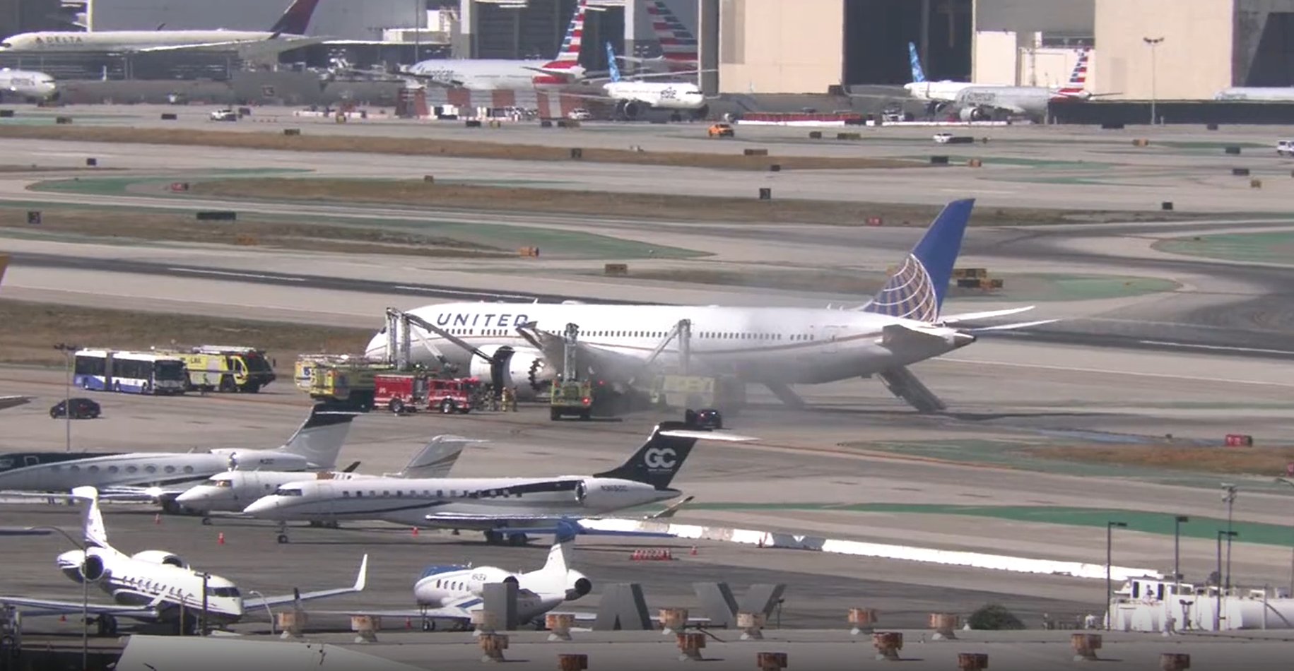 Fire breaks out on plane with 250 people on board just after takeoff