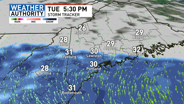 Snow to impact Tuesday evening commute in Maine, mild warm-up to follow
