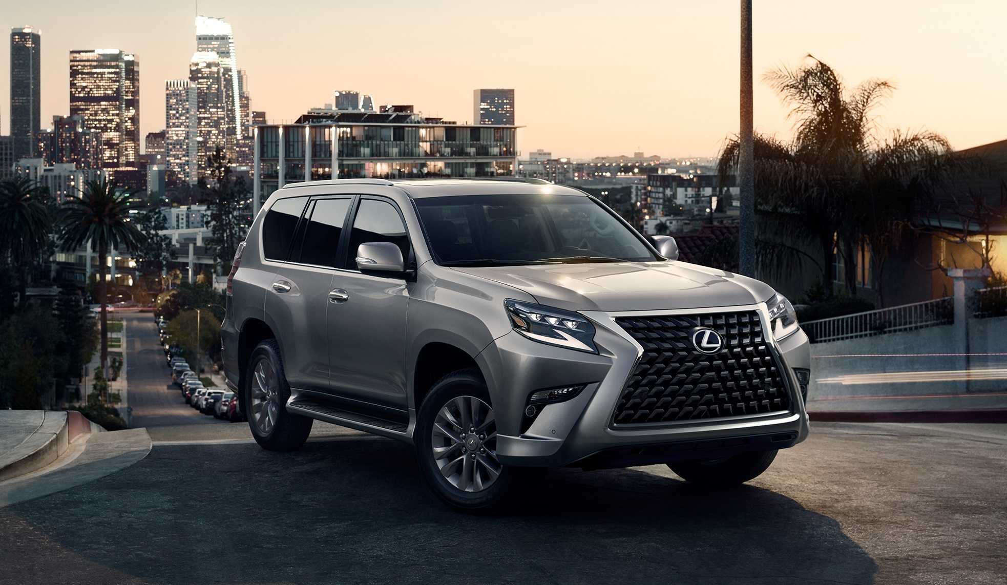 2021 Lexus GX, front-quarter view, parked outside.