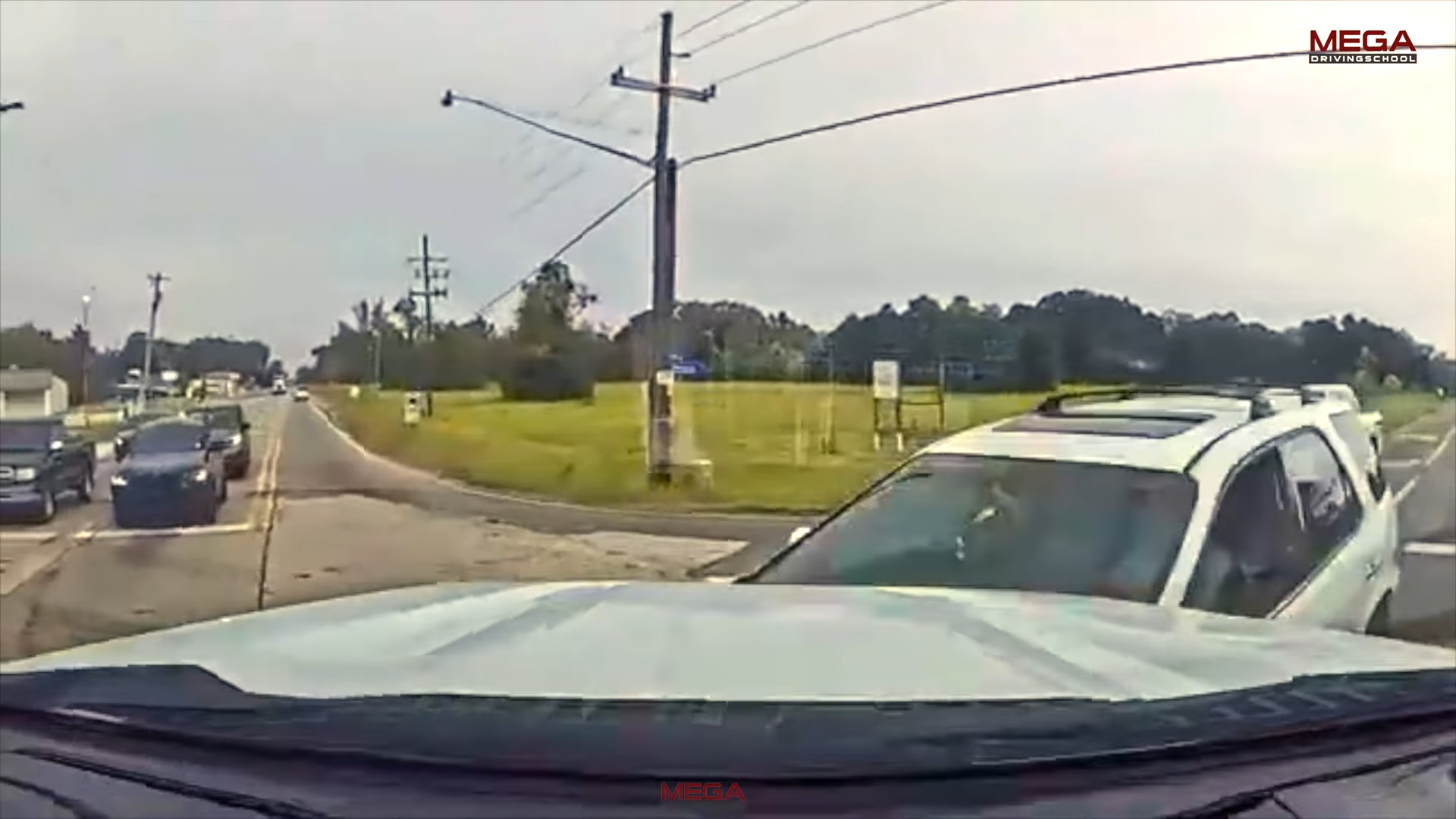 Distracted driver causes a scary head-on crash