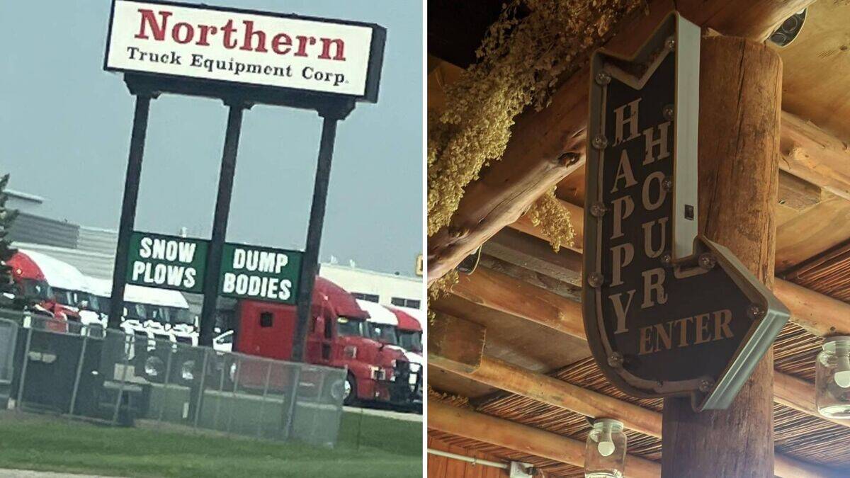 10+ photos of signs with bad layouts and mixed messages