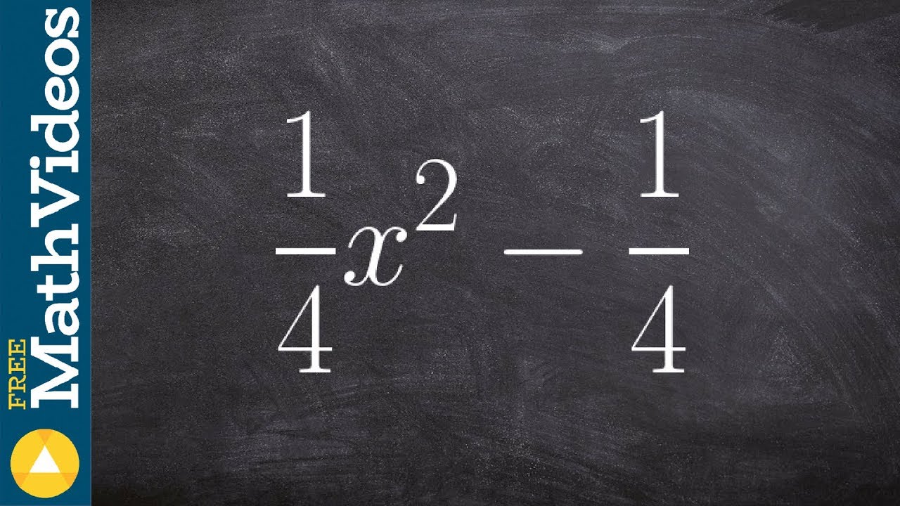Applying the difference of two squares with fractions, (1/4)x^2 - (1/4)