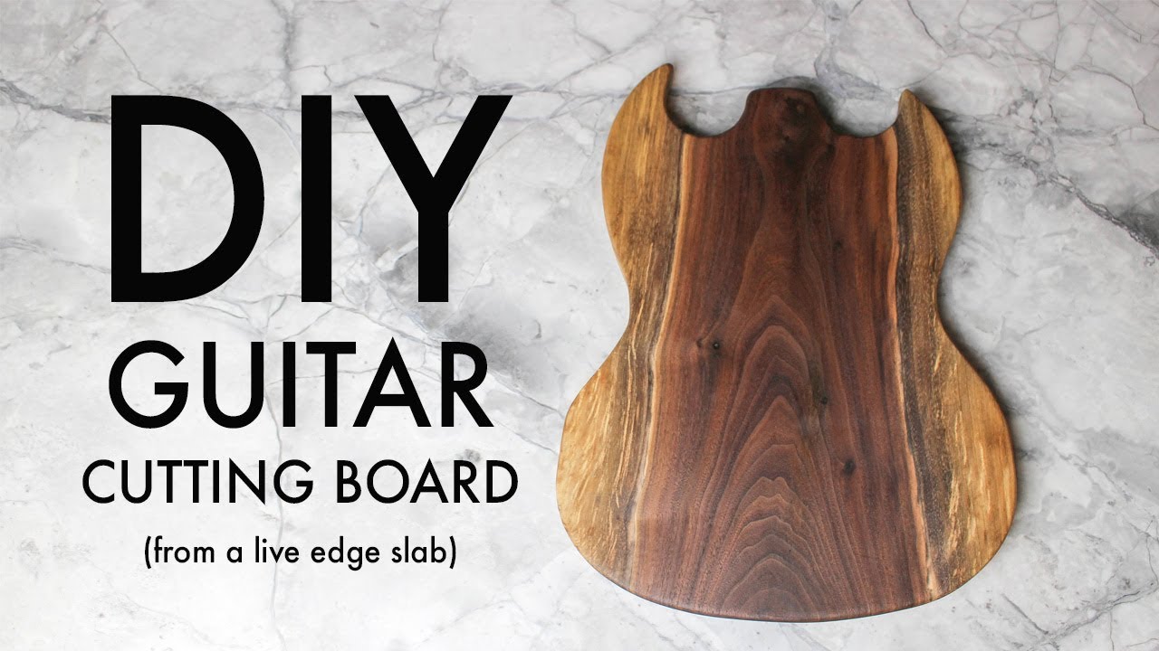 Guitar shaped live-edge cutting board - easy bandsaw project