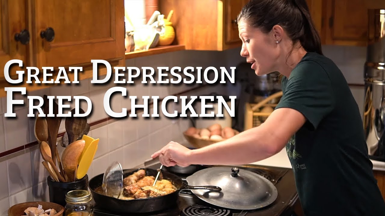 Great Depression cooking: Fried chicken dinner