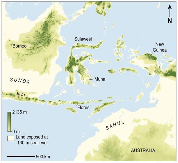 Map Showing The Island Of Muna, Sulawesi