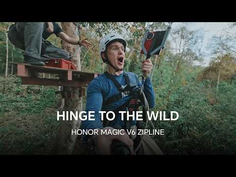 A man hung off a zipline using only the HONOR Magic V6 hinge: Here's