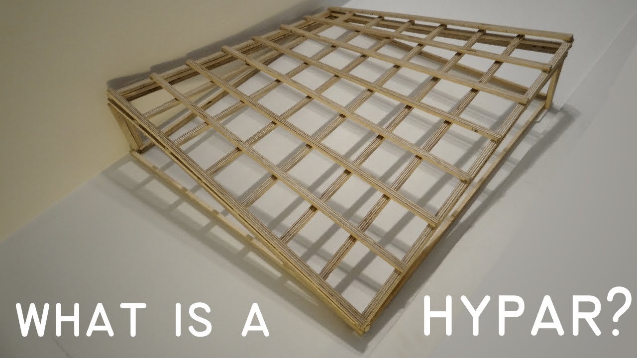 DIY plywood hyperbolic paraboloid (hypar) wall art