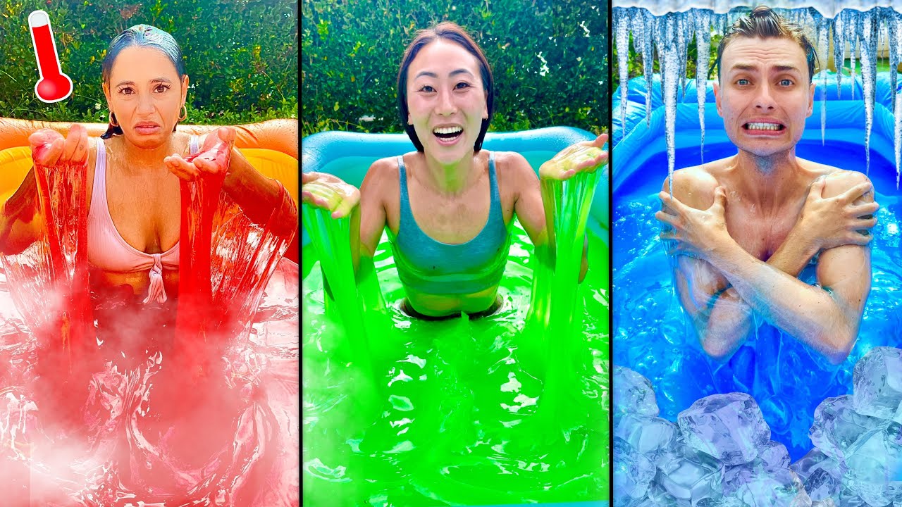 I jumped into a slime pool challenge! 🌈
