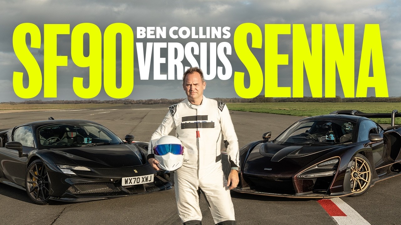 Ferrari SF90 vs McLaren Senna head to head at the Top Gear Test Track