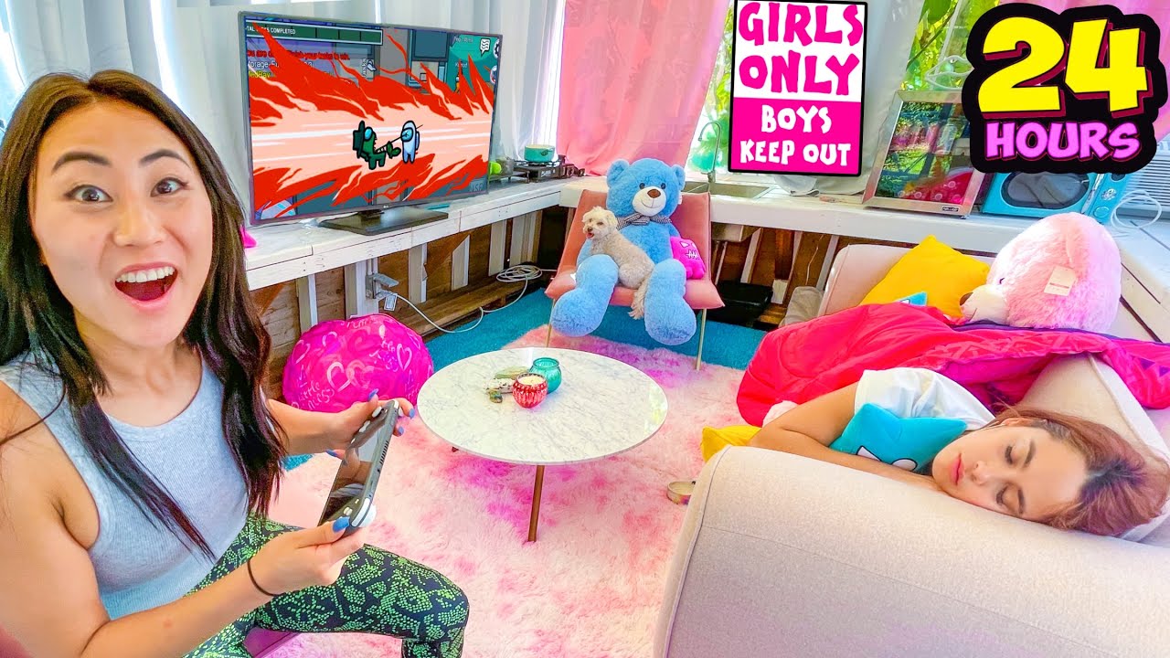 24 hours locked in the girls’ lounge - no boys allowed! 😱