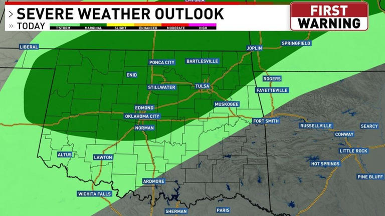 Isolated severe storms possible tonight