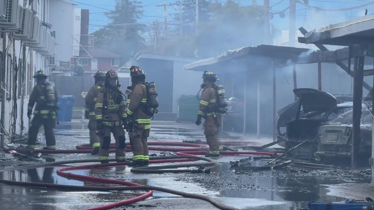 Fire in Campbell apartment complex contained after starting in carport