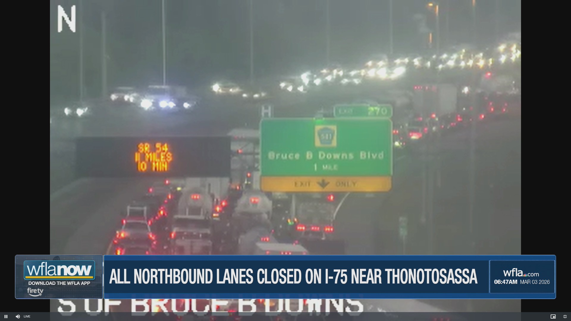 Fatal crash closes all northbound lanes on I-75