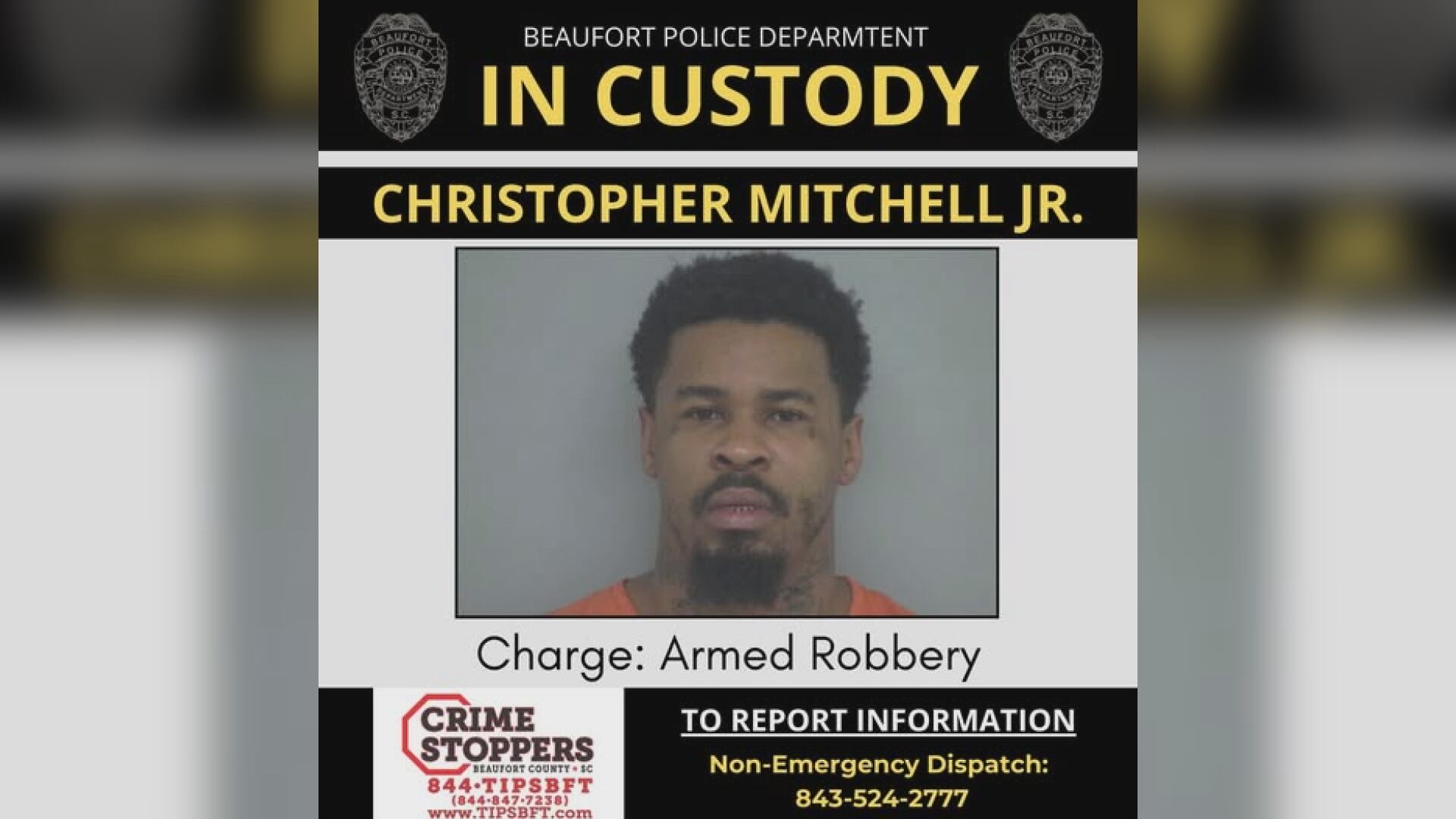 Man in custody after armed robbery at Beverage Warehouse in Beaufort