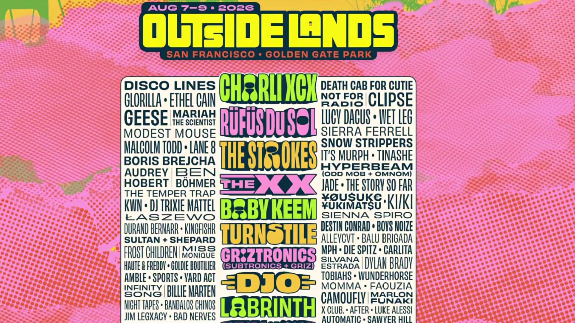 Outside Lands 2027 Schedule