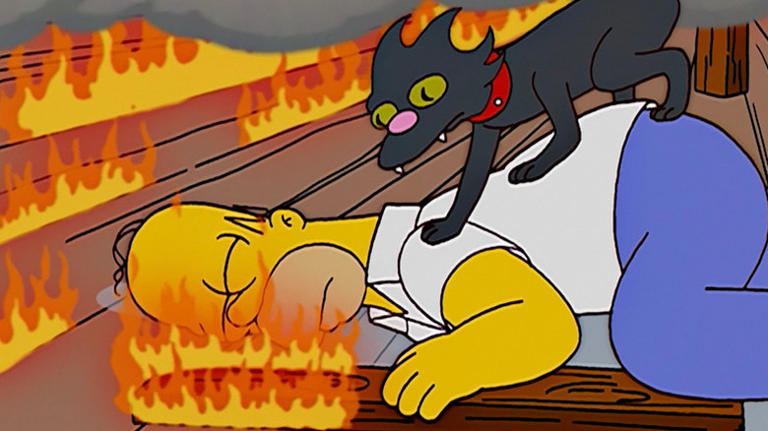 How every version of Snowball the cat was killed on The Simpsons