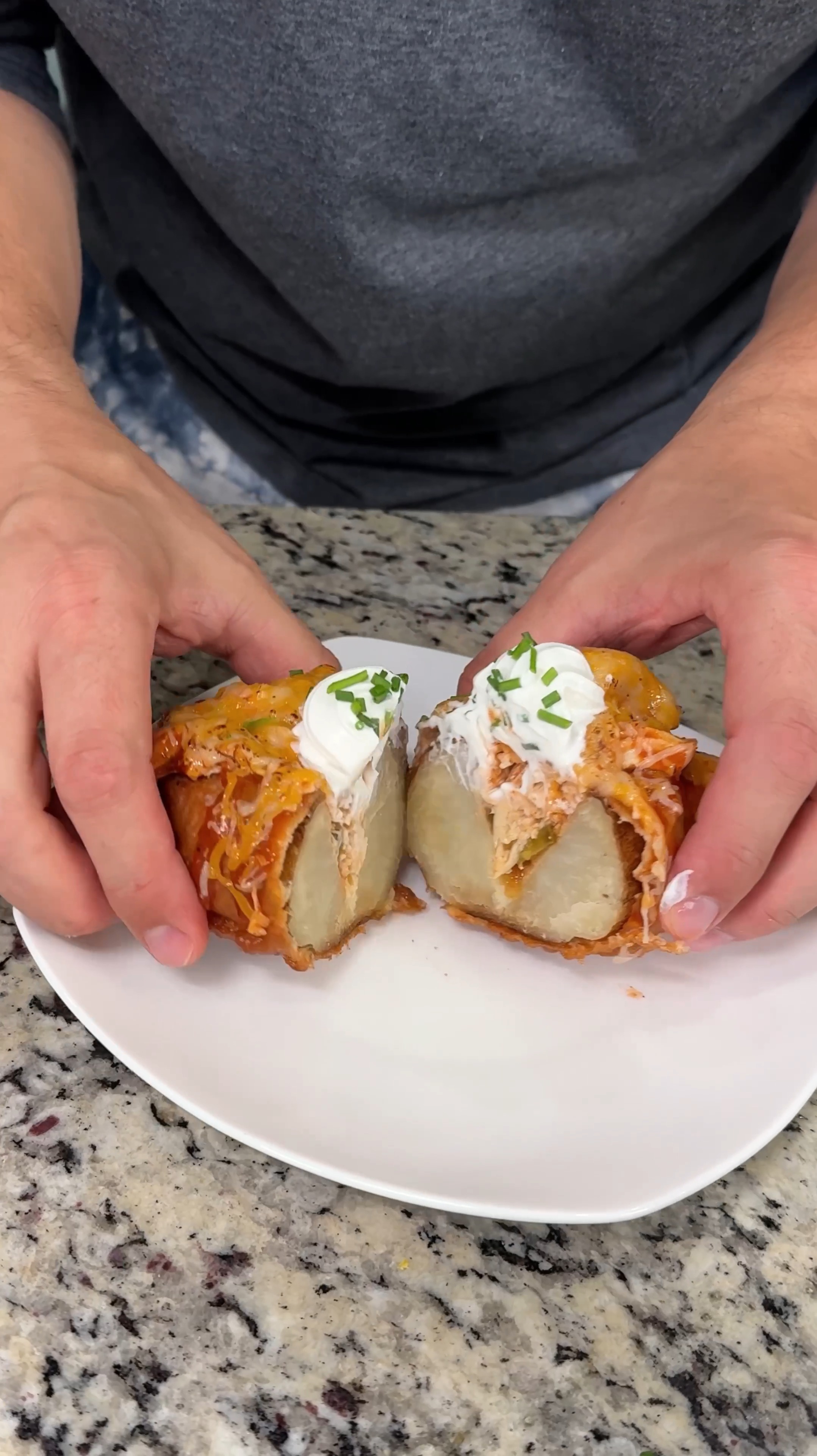 Fried baked potato