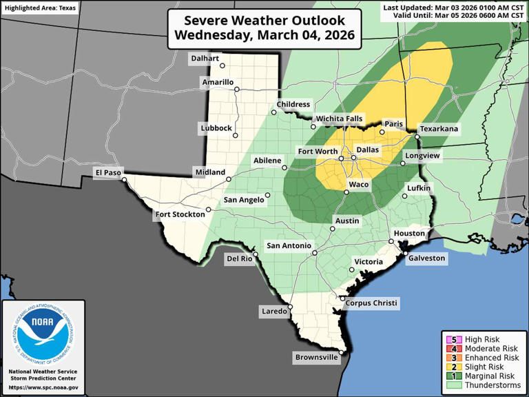 Severe storm threat in parts of Texas this week. Here's where hail ...