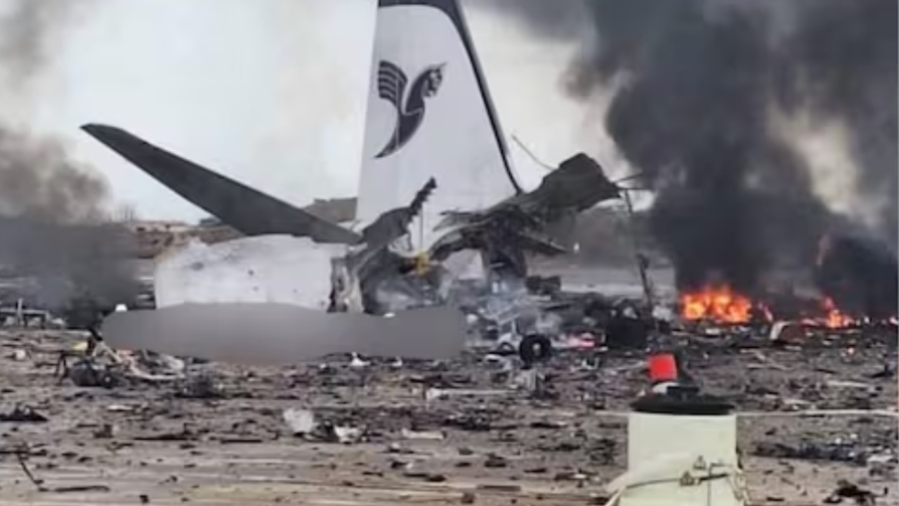 Iran Air passenger jet destroyed on ground in airport strike in Bushehr ...