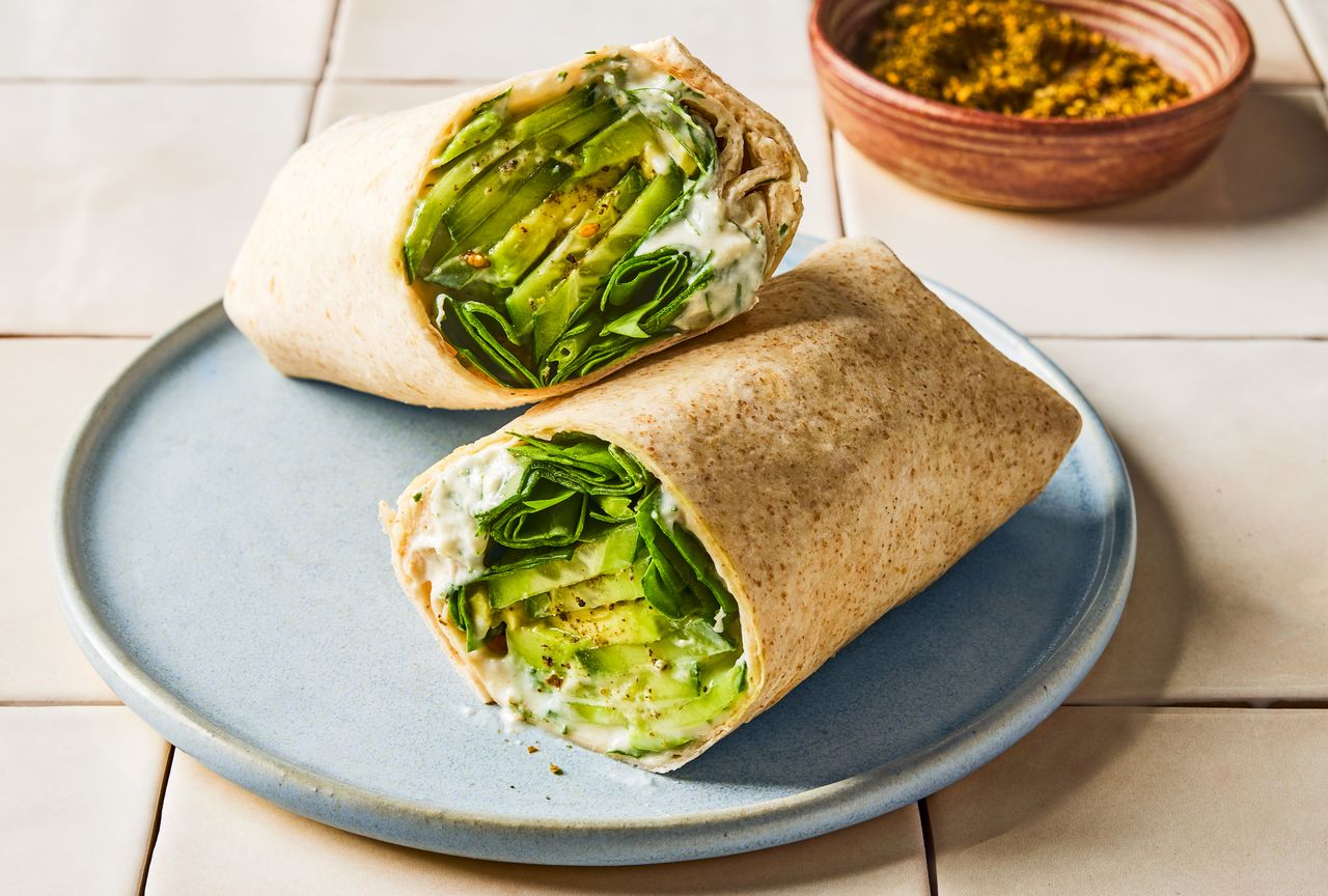 A recipe image of Cucumber-Spinach Wrap.